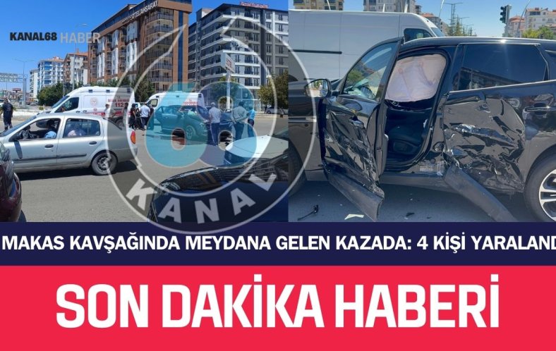 Makas Kavşağında kaza 4 Yaralı!