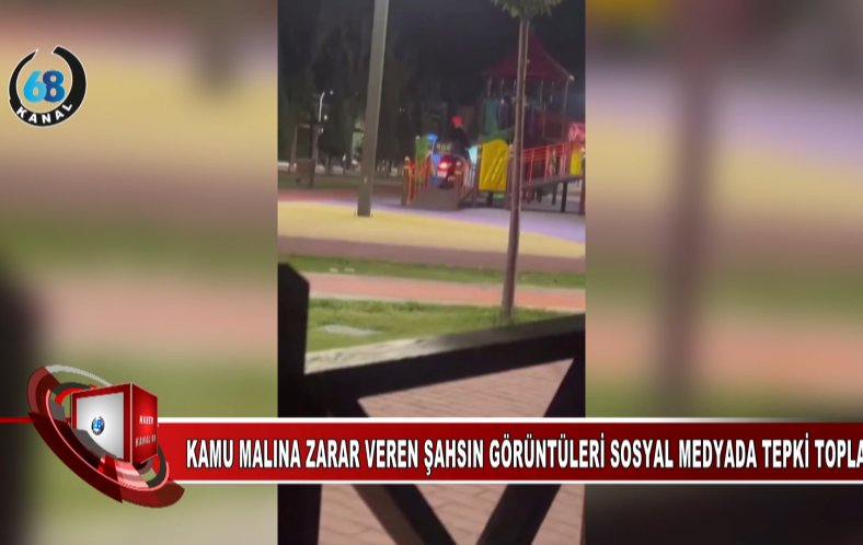 ÇOCUK PARKINDA PES DEDİRTEN GÖRÜNTÜ: MOTOSİKLETLE KAYDIRAKTAN ÇIKMAYA