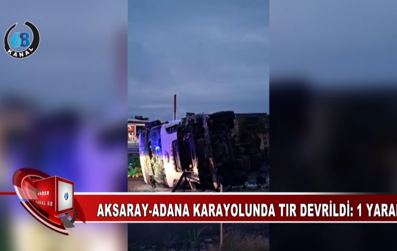 Taşpınar Girişinde Yan Yatan TIR’daki Sürücü Yaralandı